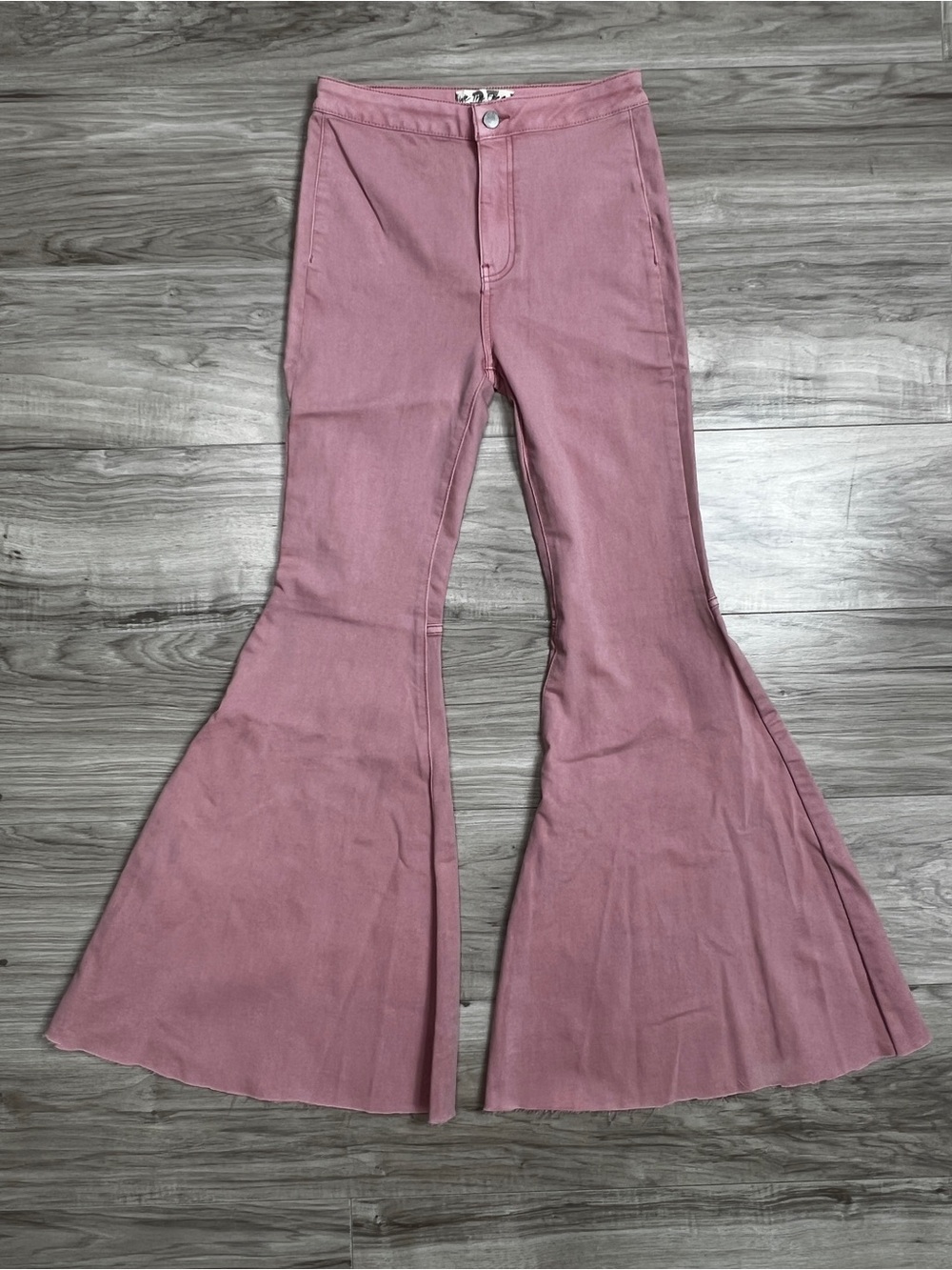 We The Free Free People Just Float On Flare Bell Bottom Jeans Pink Size 27